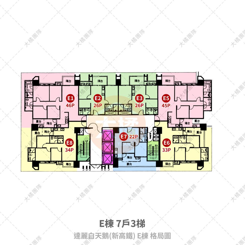 達麗白天鵝(新高鐵)-格局平面圖E棟