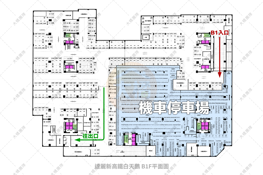 達麗白天鵝新高鐵-停車場配置B1F