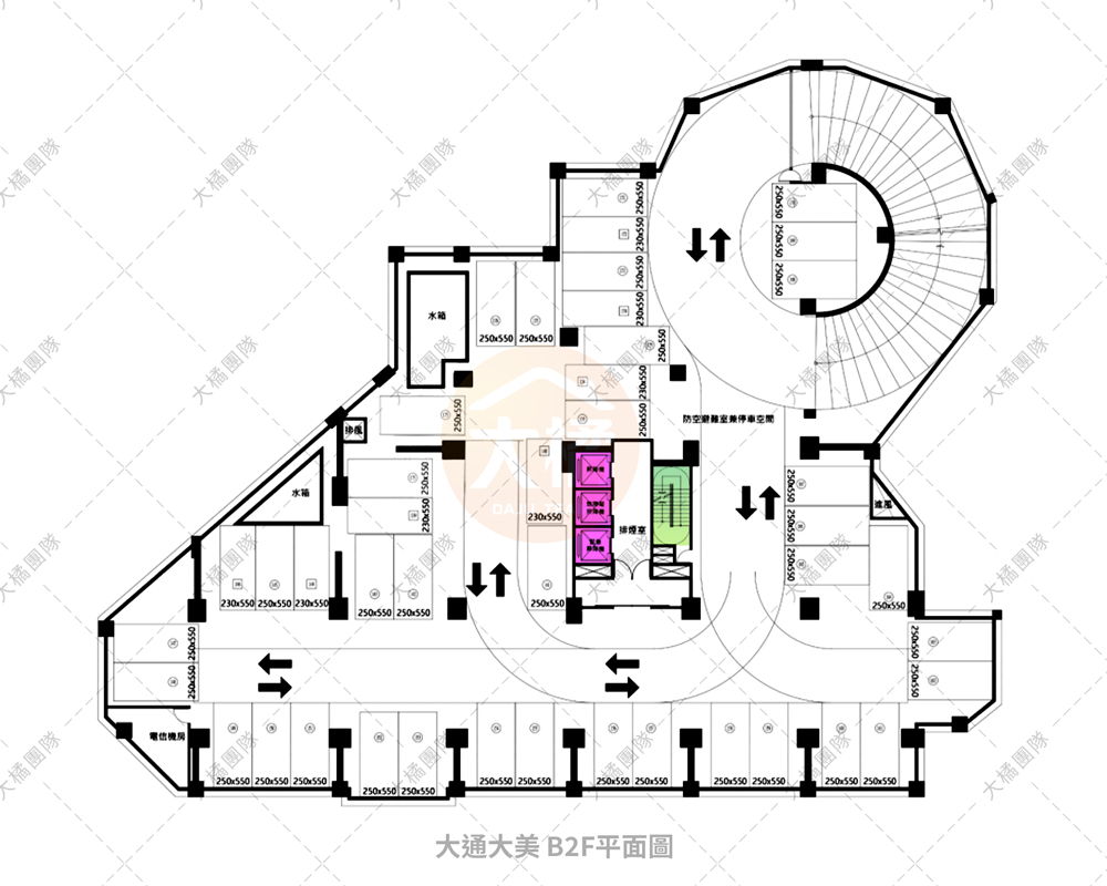 大通大美-停車場配置B2F