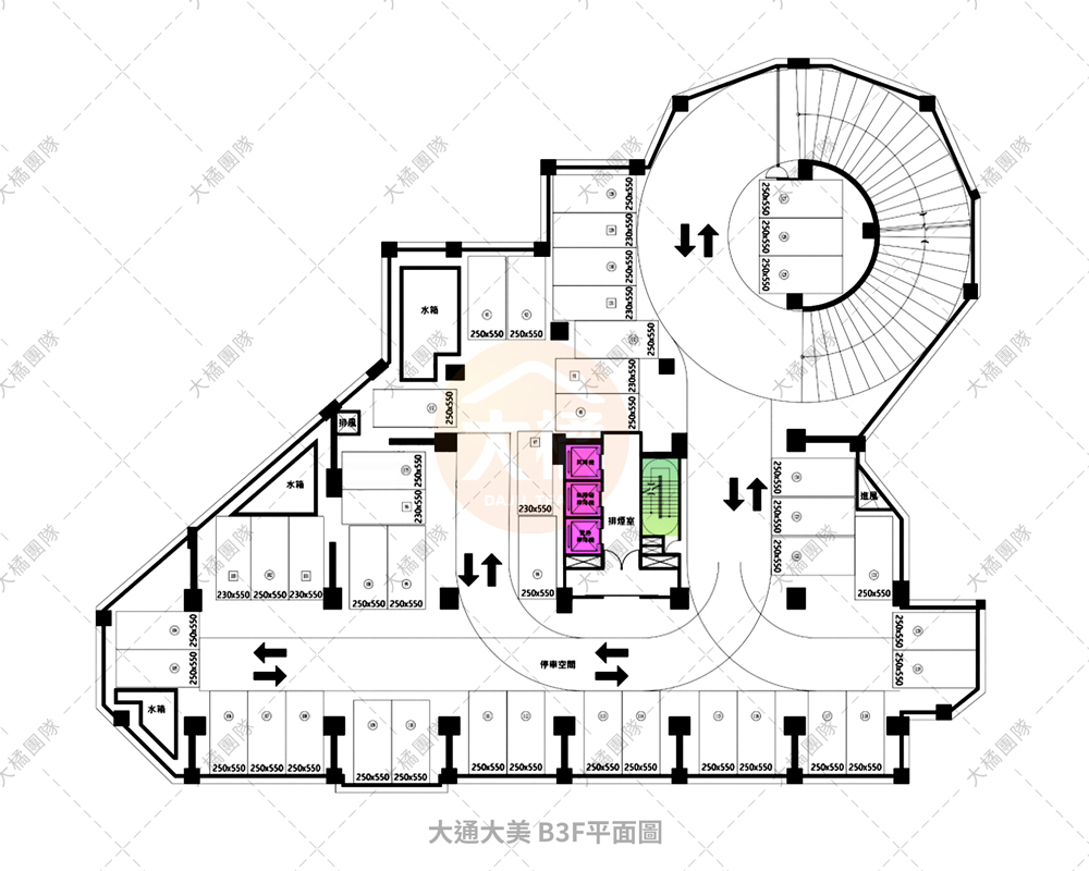 大通大美-停車場配置B3F