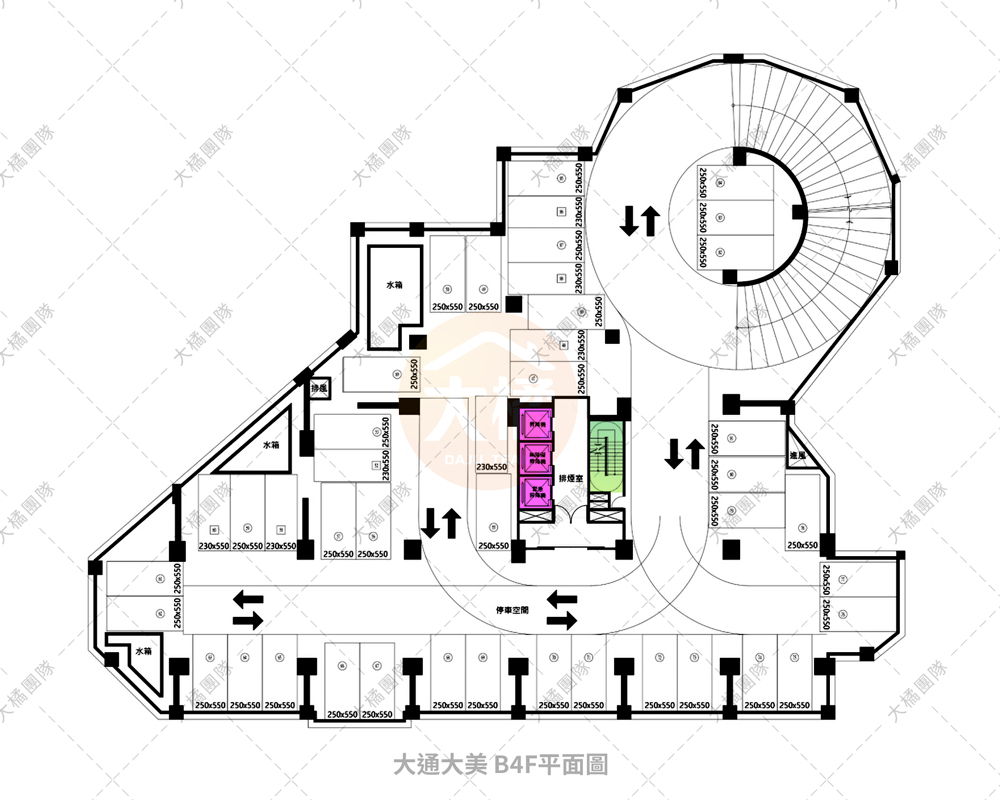 大通大美-停車場配置B4F