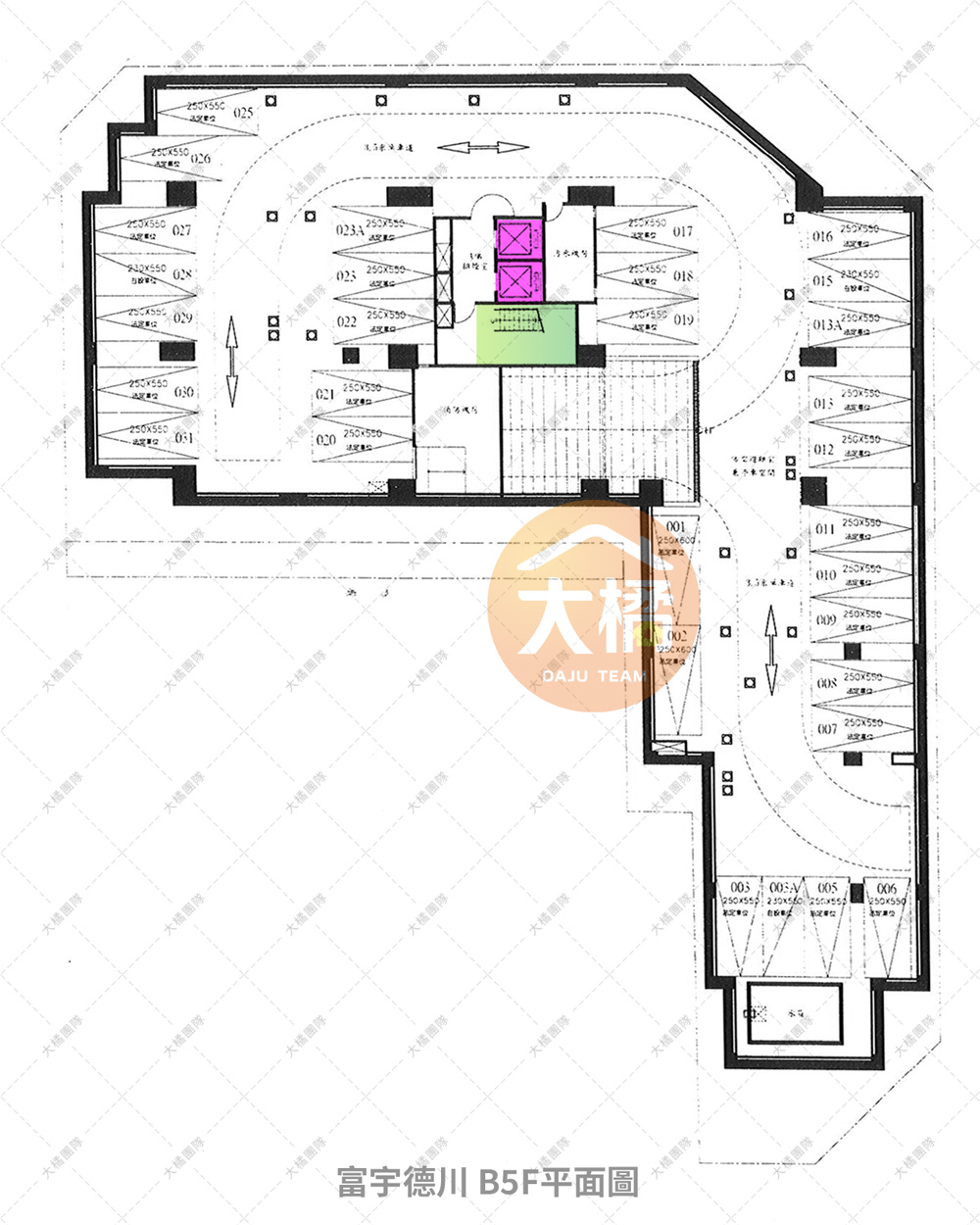 富宇德川-地下5F停車場平面圖