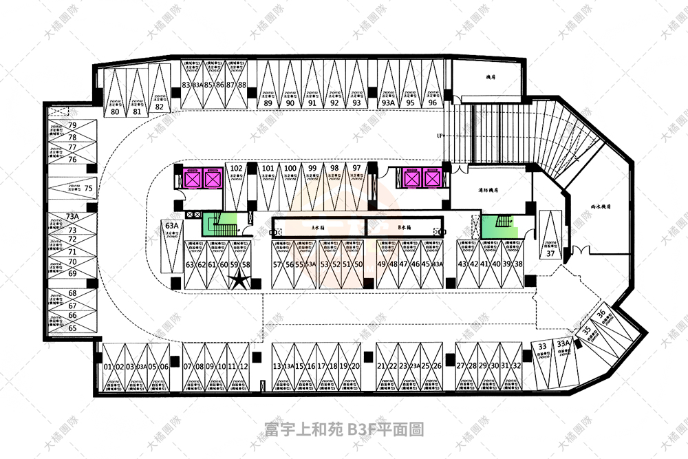 富宇上和苑-停車場配置B3F