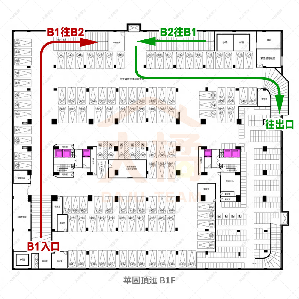 華固頂滙-地下停車1f配置圖