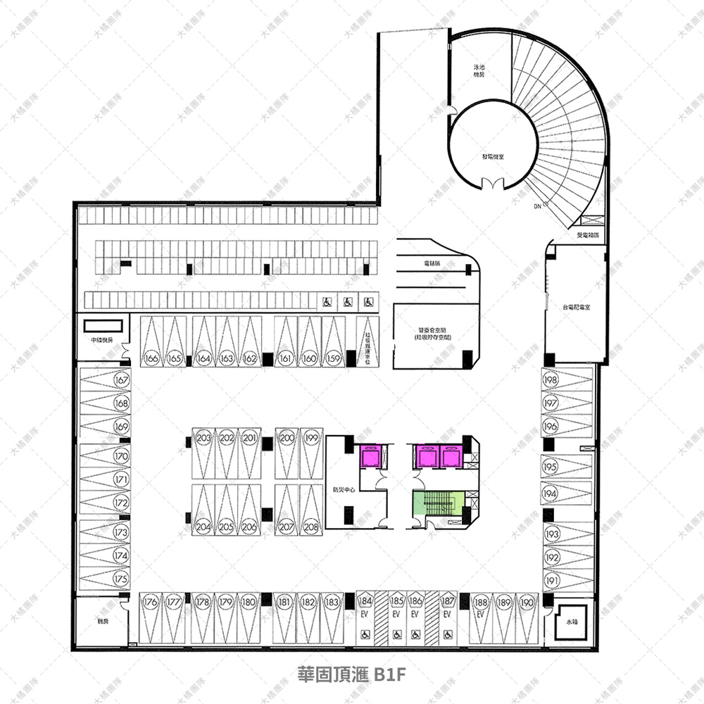 華固豐滙-地下停車1f配置圖