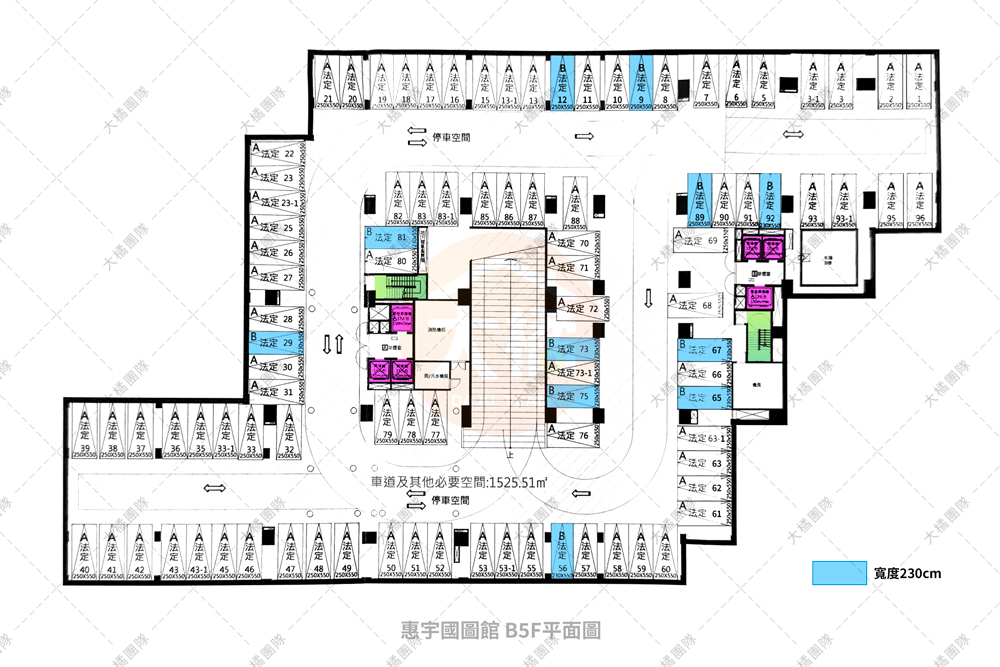 惠宇國圖館-停車場配置B5F