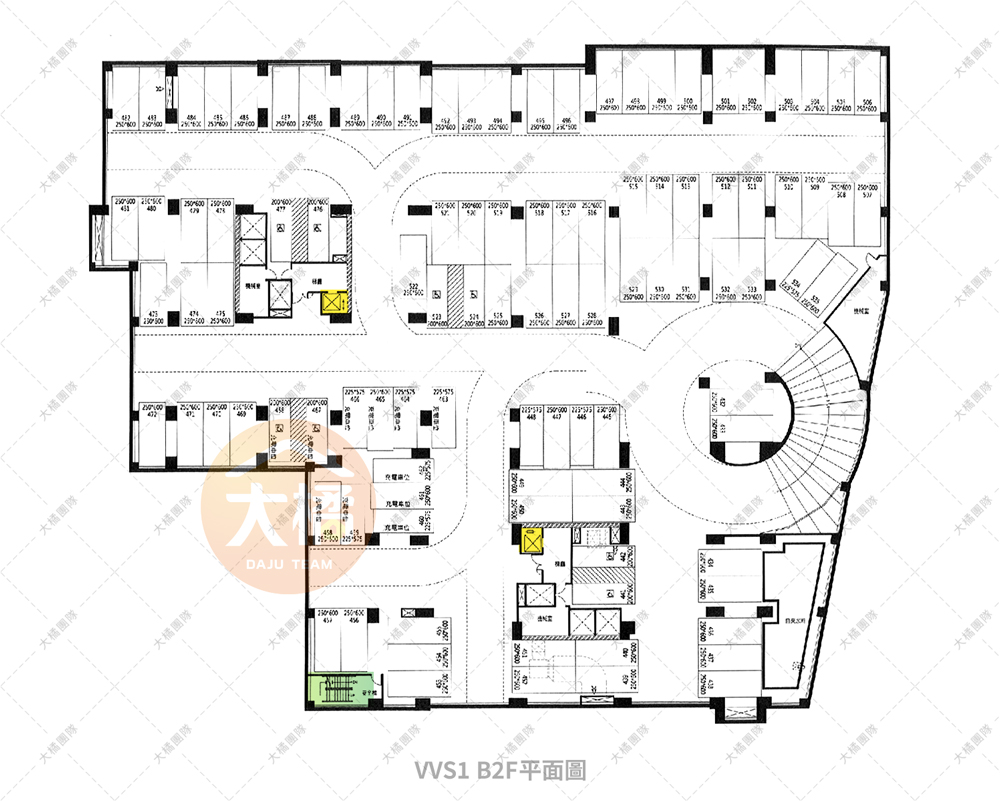 潤隆VVS1-B2F停車平面圖