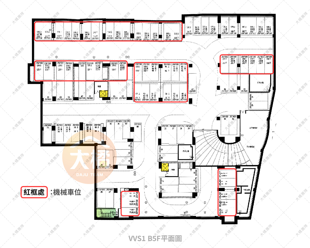 潤隆VVS1-B5F停車平面圖