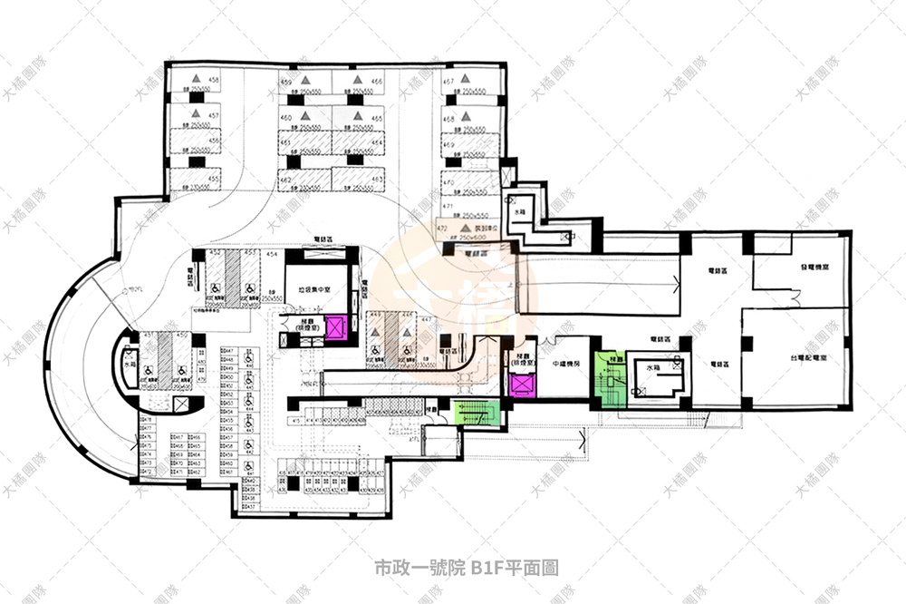 市政1號院-停車場配置B1F