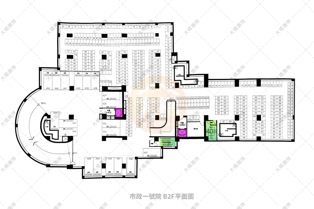 市政1號院-停車場配置B2F