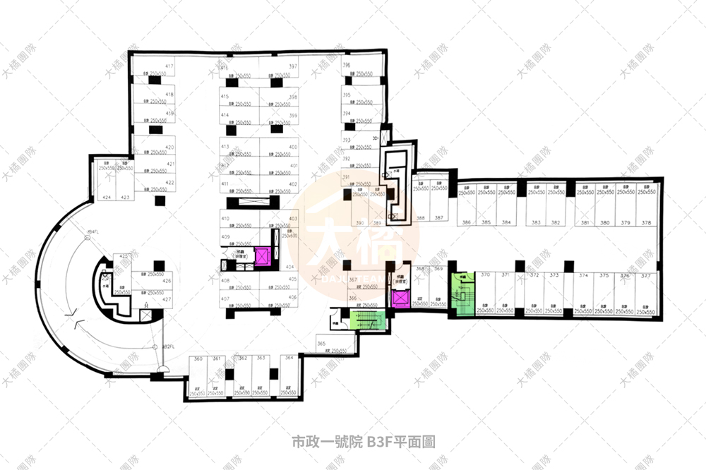 市政1號院-停車場配置B3F