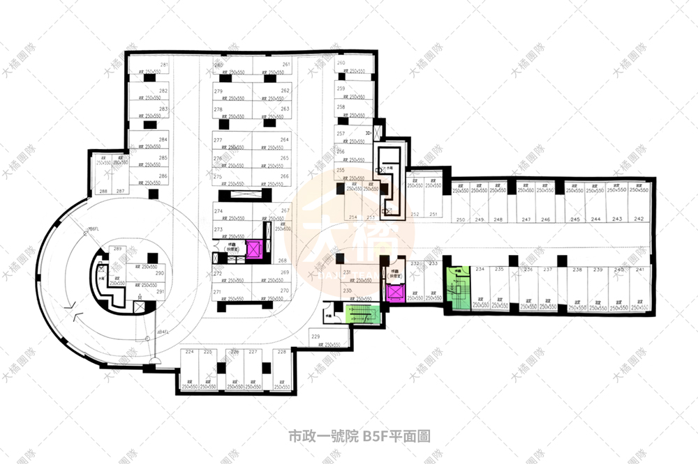 市政1號院-停車場配置B5F