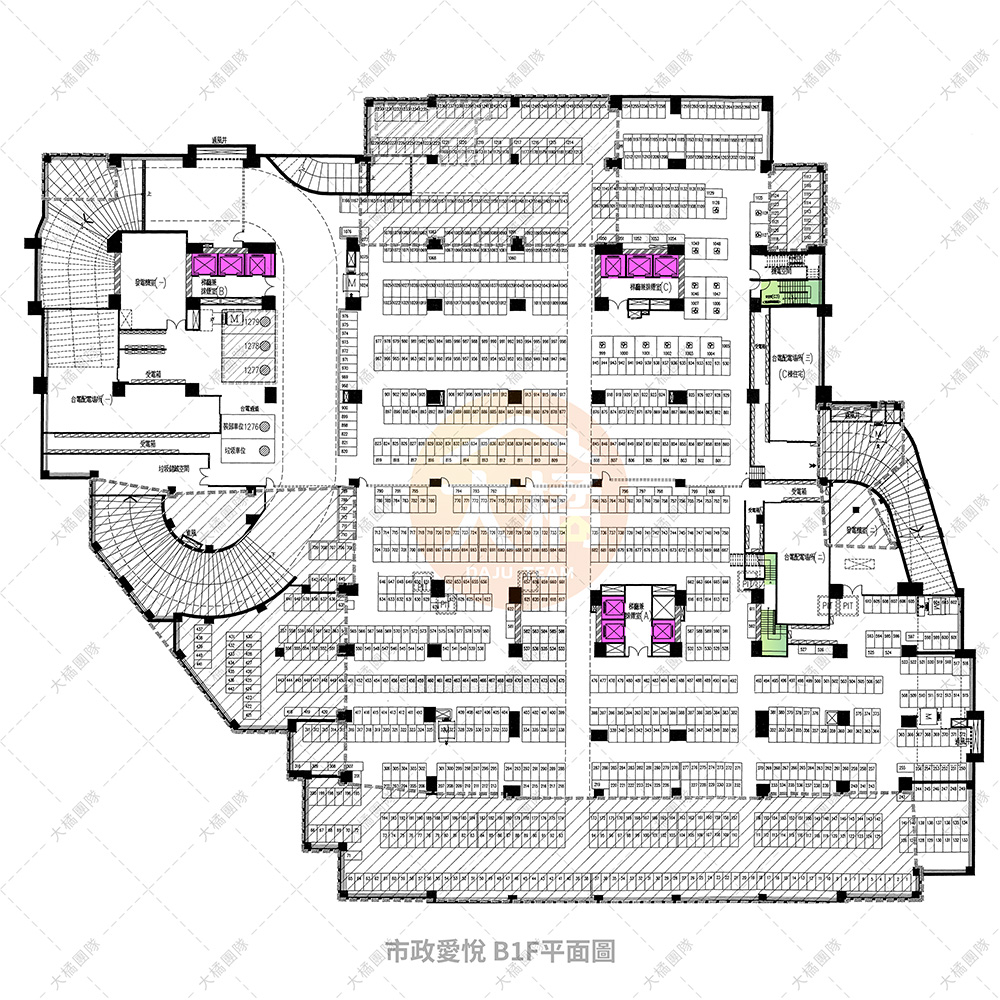 市政愛悅地下一樓停車1F配置