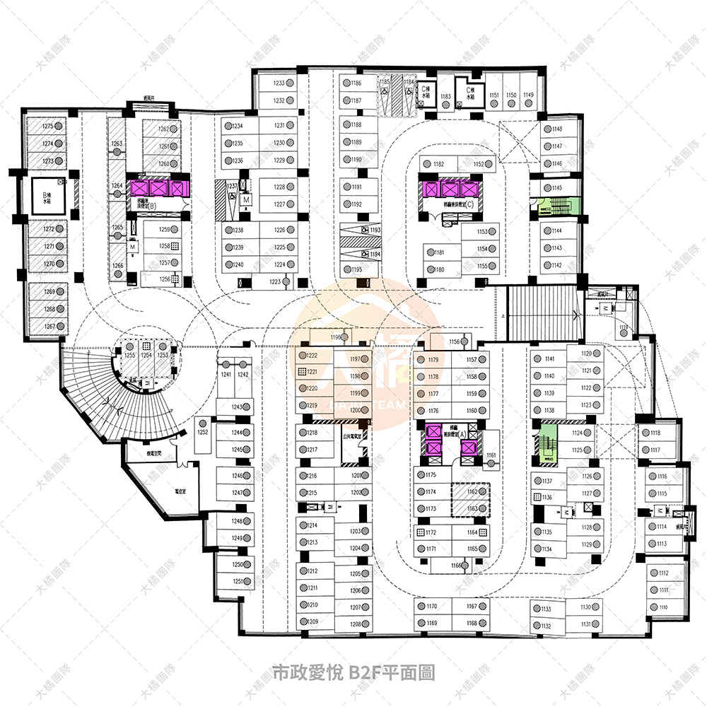 市政愛悅地下一樓停車2F配置