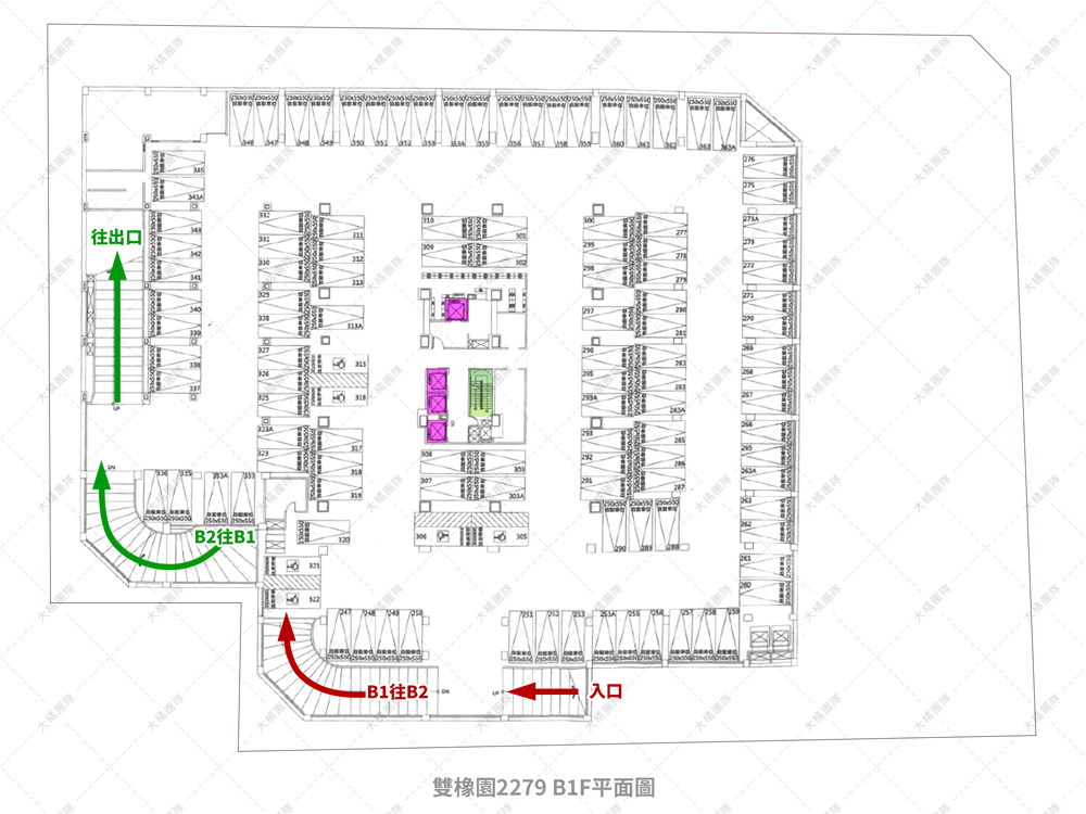 雙橡園-2279-地下1樓停車場配置圖