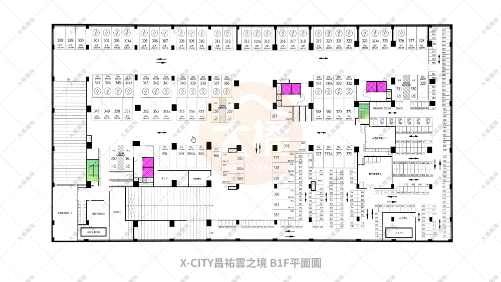 X-CITY昌祐雲之境-B1F停車場平面圖