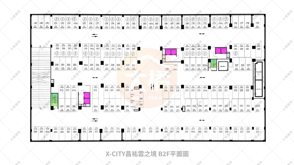 X-CITY昌祐雲之境-B2F停車場平面圖