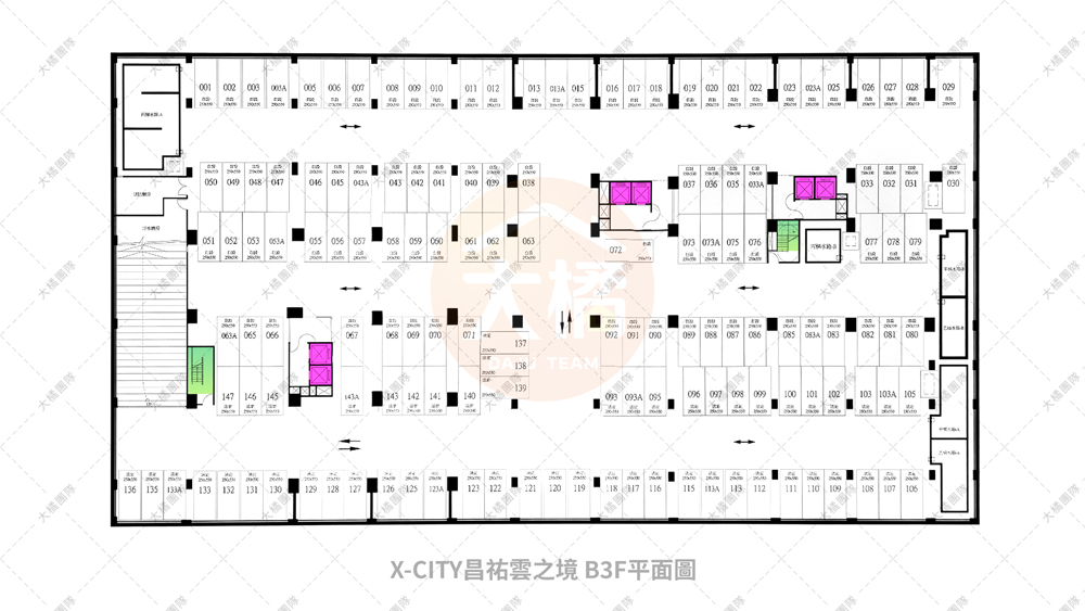 X-CITY昌祐雲之境-B3F停車場平面圖