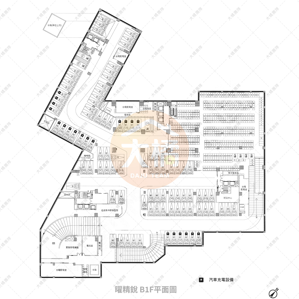 曜精銳停車場-B1F平面配置