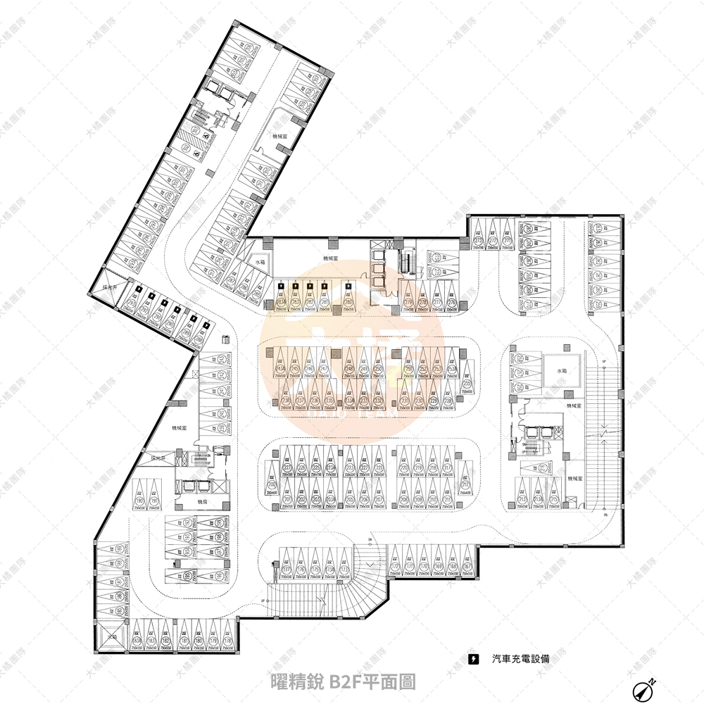 曜精銳停車場-B2F平面配置