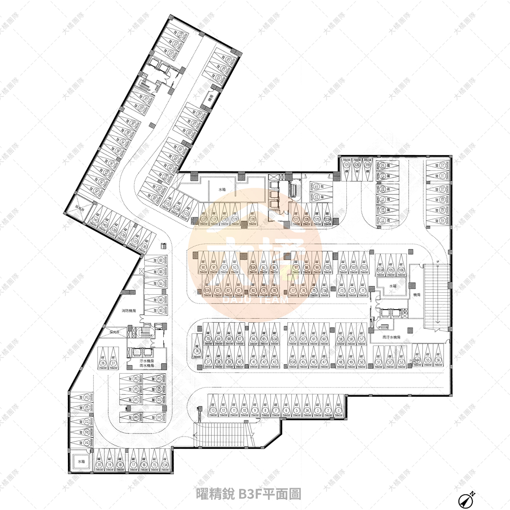 曜精銳停車場-B3F平面配置